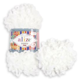 Alizé Priadza Puffy Fine 55 biela 100 g 14 m