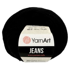 YarnArt Priadza Jeans čierna 53, 50 g, 160 m