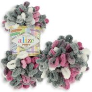 Alizé Puffy Color 6070 ružovo šedá 100 g 9 m - cena, porovnanie