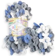 Alizé Puffy Color 6075 modro sivá 100 g 9 m