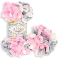 Alizé Puffy Color 6370 sivo ružová 100g 9m - cena, porovnanie