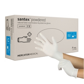 Mercator Medical Jednorazové latexové rukavice Santex púdrované 100ks