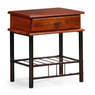 Nočný stolík Fiona (antická čerešňa, čierna, masív) - cena, porovnanie
