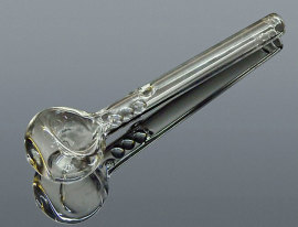 Fajka sklo 15 cm Lyžička s guličkami