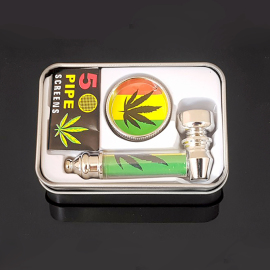 Fajka kovová s mlynčekom Rasta