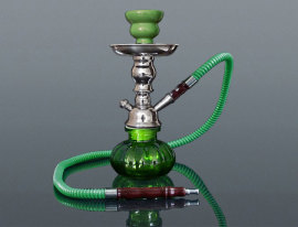 Shisha Fajka vodná 25cm/1 s kufríkom zelená