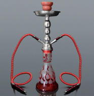 Shisha Vodná fajka 47cm/2 FIRE červená s kufríkom - cena, porovnanie