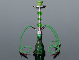 Hookah Vodná fajka 56cm/3 zelená v MODROM KUFRÍKU