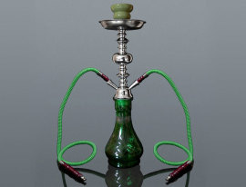 Shisha Vodná fajka 48cm/2 zelená s kufríkom