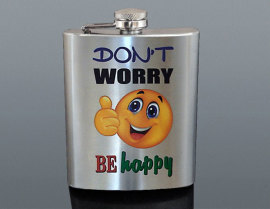 Ploskačka nerez DONT WORRY BE HAPPY 240 ml