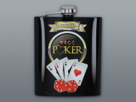 Ploskačka nerez POKER 777 čierna lesklá 210ml