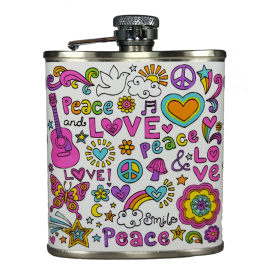 Ploskačka nerezová Peace Love 180ml