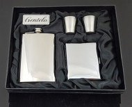 Ploskačka s tabatierkou a pohárikmi strieborná - cena, porovnanie