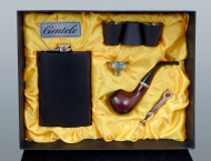 Ploskačka s pohárikmi a fajkou v darčekovej sade - cena, porovnanie