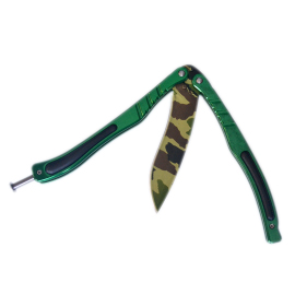 Nôž motýlik Green camouflage 24/10cm