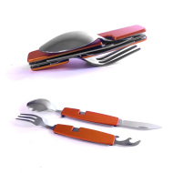 Nôž skladací multifunkčný s príborom 4v1 - cena, porovnanie