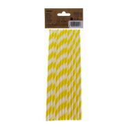 Párty papierové slamky Pásiky - žlté - cena, porovnanie