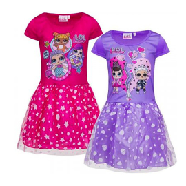 Šaty pre dievča LOL fialové