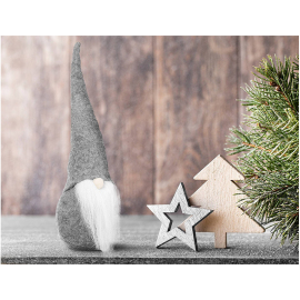 Vianočný stojací škriatok sivý 30cm