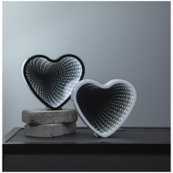 3D Srdce - LED Dekoračné zrkadlo 25 x 23 cm čierne - cena, porovnanie