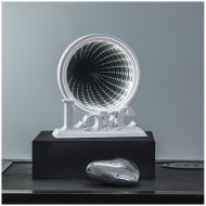 3D Love - Dekoračné zrkadlo 26 LED biele - cena, porovnanie