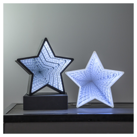 3D Hviezda - Dekoračné zrkadlo 40 LED čierne