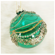 Vianočná retro guľa zelená - cena, porovnanie