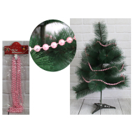 Vianočná reťaz 2,7 metra - ružové korále 8 mm - cena, porovnanie