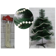 Vianočná reťaz 2,7 metra - biele korále 12 mm - cena, porovnanie