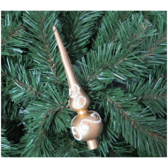 Vianočný špic na stromček zlatý s bielym zdobením - cena, porovnanie