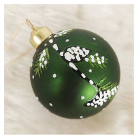Vianočná guľa ručne maľovaná zelená