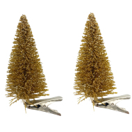 Vianočné stromčeky zlaté s klipom 2ks - cena, porovnanie