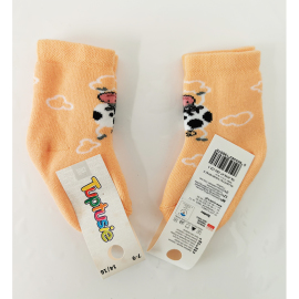 Tuptusie Ponožky pre kojencov krava froté 7-9cm