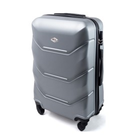 Rogal Strieborný luxusný plastový kufor "Luxury" L