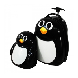 Rogal Čierny detský kufor + ruksak "Penguin" S + M