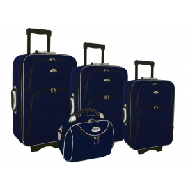 Rogal Set 4 modrých cestovných kufrov "Standard" S, M, L, XL