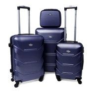 Rogal Tmavomodrá sada 4 luxusných škrupinových kufrov "Luxury" S, M, L, XL - cena, porovnanie