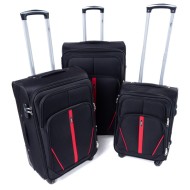 Rogal Čierna sada 3 cestovných látkových kufrov "Practical" M, L, XL - cena, porovnanie