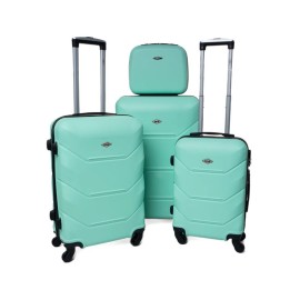 Rogal Zelená sada 4 luxusných škrupinových kufrov "Luxury" S, M, L, XL
