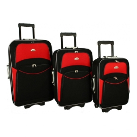 Rogal Sada 3 červenočiernych cestovných kufrov "Standard" M, L, XL