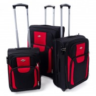 Rogal Červenočierna sada 3 objemných textilných kufrov "Golem" M, L, XL - cena, porovnanie