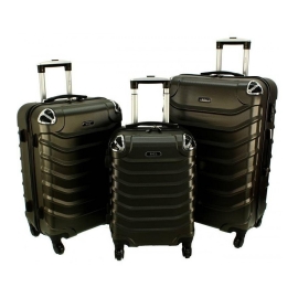 Rogal Čierna sada 3 plastových kufrov "Premium" M, L, XL