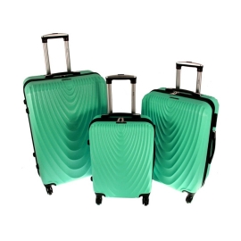 Rogal Zelená sada 3 škrupinových kufrov "Motion" M, L, XL