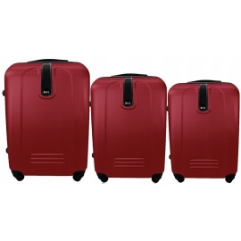 Rogal Tmavočervený set 3 ľahkých plastových kufrov "Superlight" M, L, XL