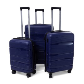 Rogal Modrá sada 3 luxusných škrupinových kufrov "Royal" M, L, XL