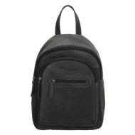 Hide & Stitches Čierny prešívaný batoh z pravej kože „Jupiter“ - cena, porovnanie