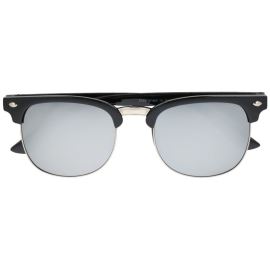 Sunmania Strieborné zrkadlové okuliare Clubmaster Hype