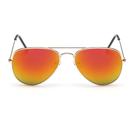 Sunmania Oranžové zrkadlové okuliare pilotky Aviator