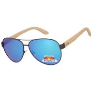Sunmania Modré drevené polarizačné okuliare pilotky Wood - cena, porovnanie