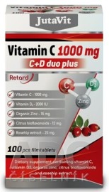 Juvapharma JutaVit Vitamín C 1000mg + D3 100tbl